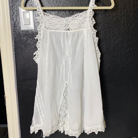 Anthropologie Tops - White lace XL Anthropologie tank blouse NWOT cottage core romantic boho